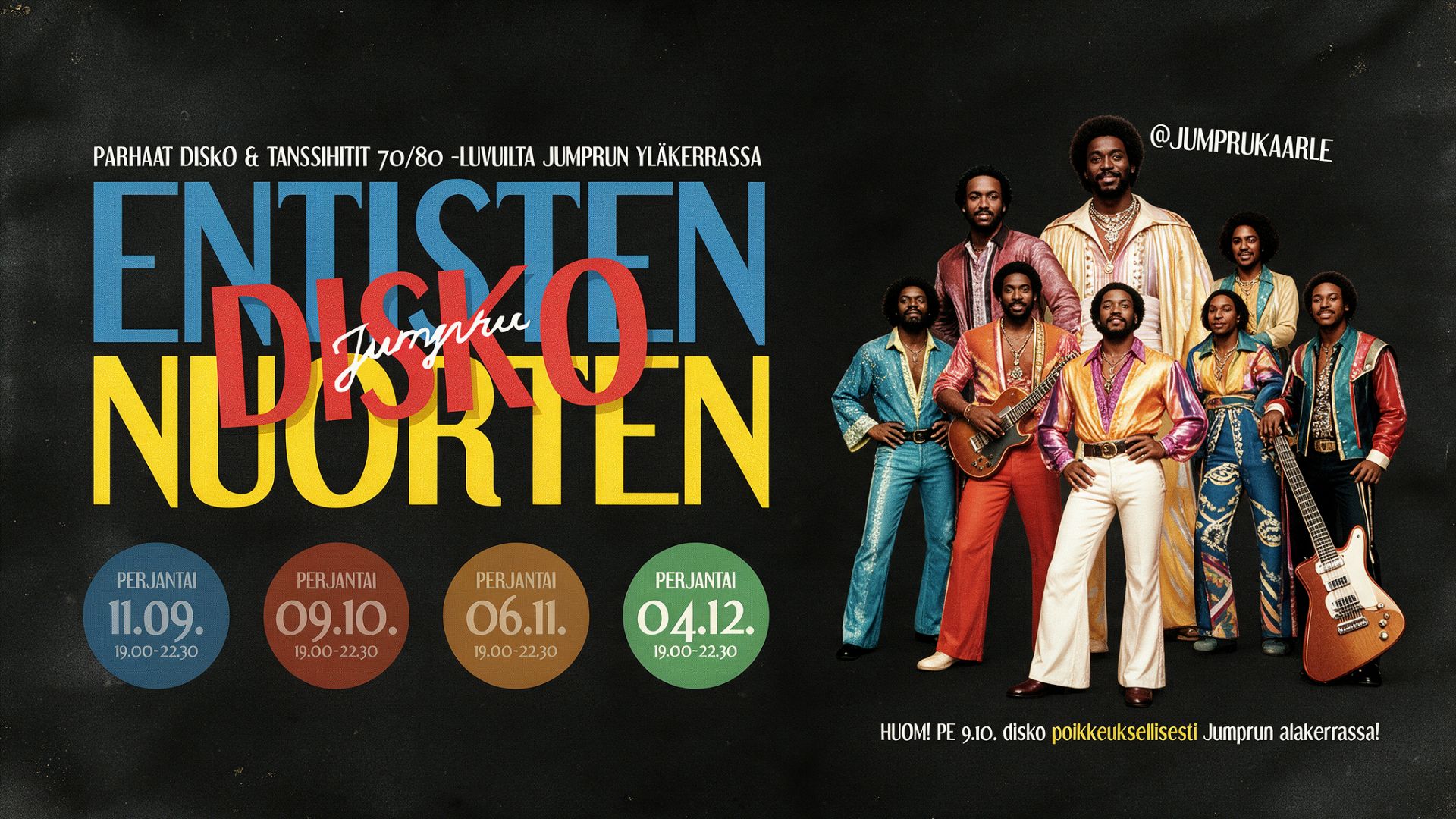 END Entisten Nuorten Disko Special "PikKujOuLuT" - Jumpru Pub/Kaarlenholvi - Oulu - perjantaina 4. joulukuuta 2026