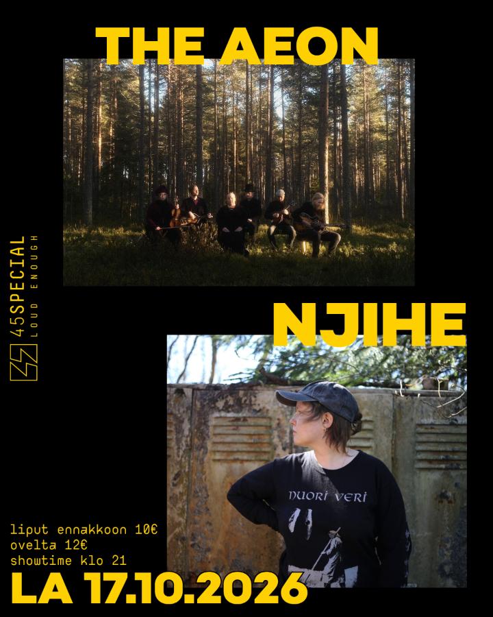 The Aeon 10v + njihe - 45 Special - Oulu - lauantaina 17. lokakuuta 2026