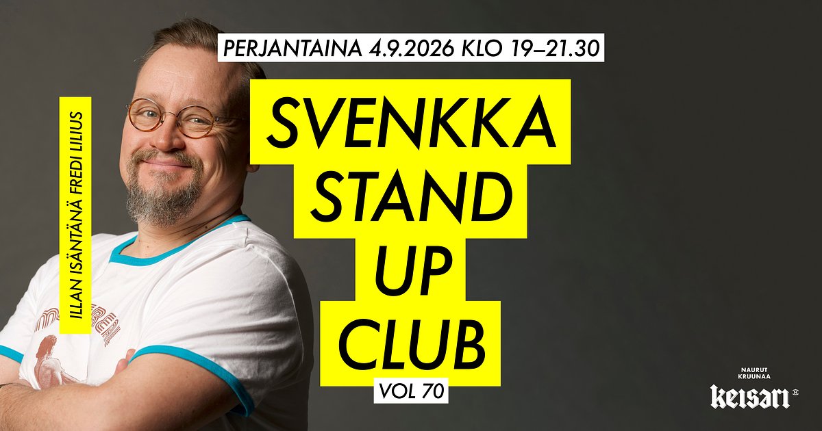 Svenkka Stand Up Club pe 4.9.2026 - Menox - Helsinki - Friday 4 September 2026