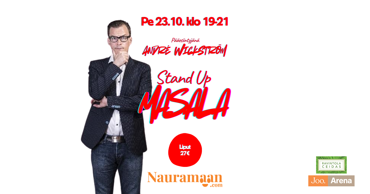 Stand Up Masala (ANDRÉ WICKSTRÖM ja muita tyyppejä) - Menox - Kirkkonummi - Friday 23 October 2026