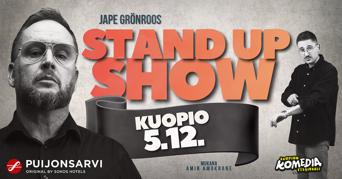 Jape Grönroos Stand Up Show Kuopiossa - Menox - Kuopio - Saturday 5 December 2026
