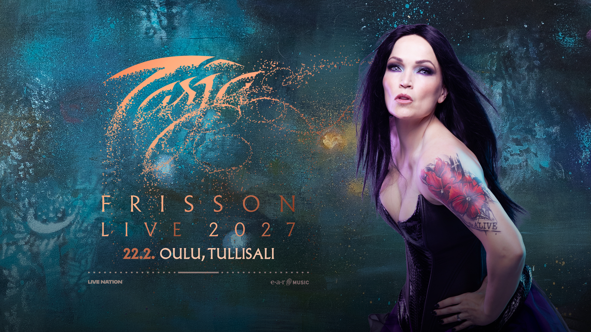 Tarja Turunen: Frisson Live 2027 -kiertue - Tullisali - Oulu - maanantaina 22. helmikuuta 2027
